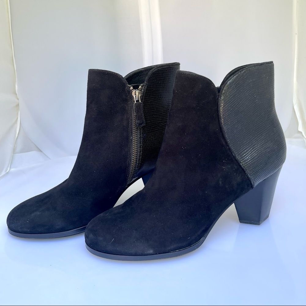 Eileen Fisher Two Tone Leather Suede Ankle Boots Size 8.5
